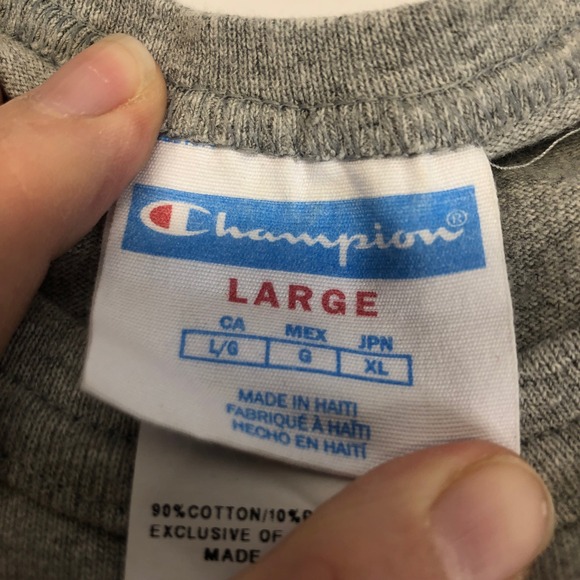 Champion‎ Athletics Gray Short Sleeve Crew Neck T-Shirt Mens Large - Picture 5 of 9